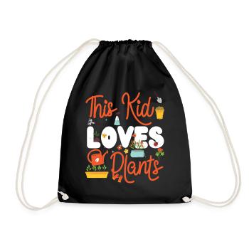 Plant Lover Gardening Kid This Kid - Drawstring Bag - black - Front