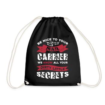 Mail Carrier Be Nice To Your Mail Carrier - Drawstring Bag - black - Front