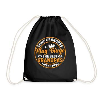 Some grandpas play bingo the best grandpas fight - Drawstring Bag - black - Front