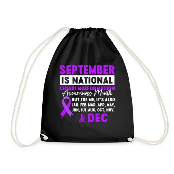 Chiari Malformation Awareness Month Purple Chiari - Drawstring Bag - black - Front