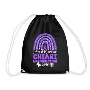 I Am A Warrior Purple Boho Rainbow Chiari - Drawstring Bag - black - Front