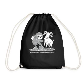 Stay calm and let a ram Aries Zodiac - Drawstring Bag - black - Front