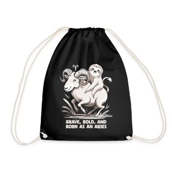 Bold, bold and born as an Aries - Aries Zodiac - Drawstring Bag - black - Front