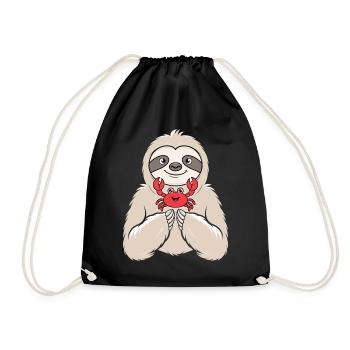 Signe du zodiaque Cancer Paresseux Câlins Crabe - Sac de sport léger - noir - Devant