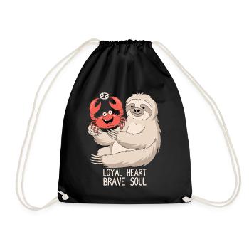 Signe du zodiaque Cancer Paresse : Cœur loyal courageux - Sac de sport léger - noir - Devant