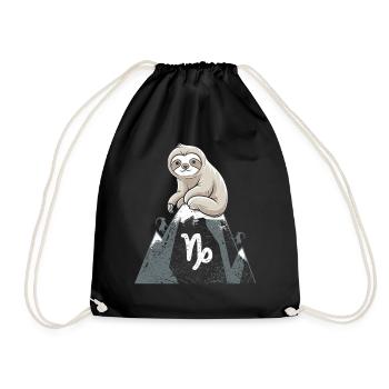 Capricorne douillet paresseux sur la montagne - Sac de sport léger - noir - Devant