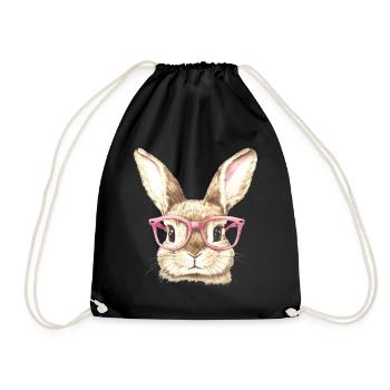 Lapin Lapin Lunettes Oreilles de Lapin Cadeau Lapin - Sac de sport léger - noir - Devant