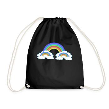 Rainbow Colorful Colorful Heavenly Kids - Drawstring Bag - black - Front