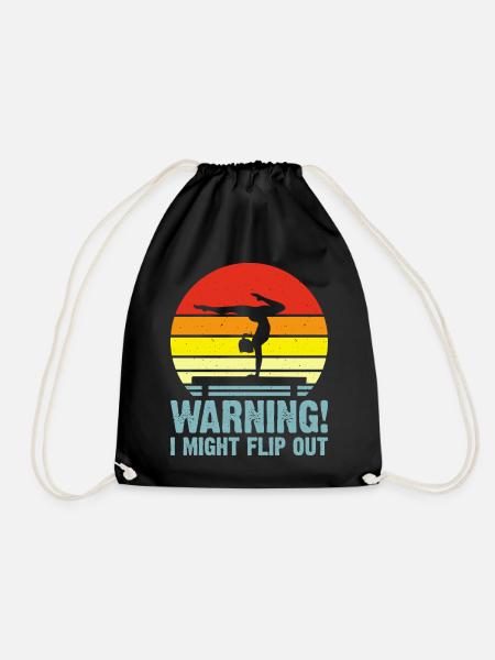 Gymnast Floor Gymnastics Acrobatics - Drawstring Bag - black