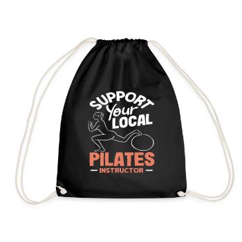 Pilates Soutenez votre instructeur local - Sac de sport léger - noir - Devant