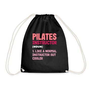 Pilates Trainer Definition Lustig Cooler - Turnbeutel - Schwarz - Vorne