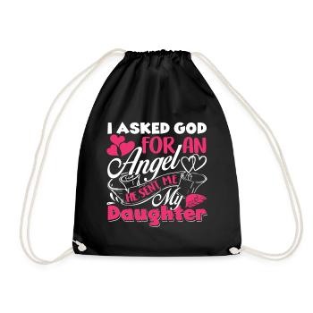 Mother's Day God Sent Me My Daughter - Drawstring Bag - black - Front
