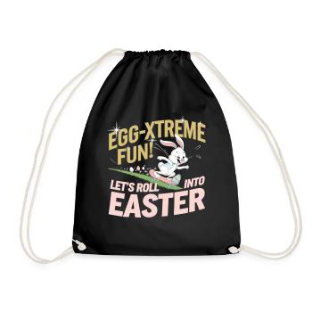 Funny Skater Bunny – Idée cadeau de Pâques - Sac de sport léger - noir - Devant
