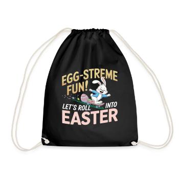 Lapin de planche à roulettes – Cool Easter Design - Sac de sport léger - noir - Devant