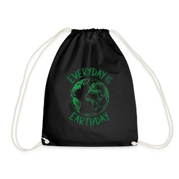 Every Day Is Earth Day - Drawstring Bag - black - Front