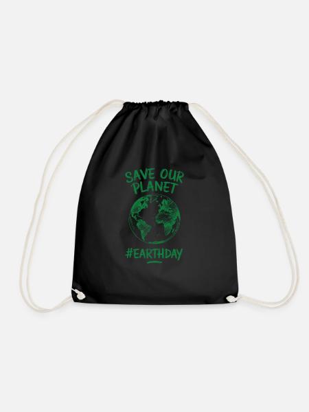 Save Our Planet #EarthDay - Turnbeutel - Schwarz