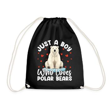 Just A Boy Who Loves Polar Bears Marine Arctic - Drawstring Bag - black - Front