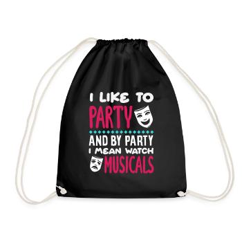 Musical Liebhaber Party Musicals Zitat - Turnbeutel - Schwarz - Vorne