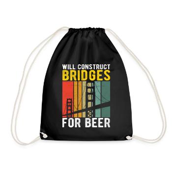 Bridge Engineer Bridge Construction - Drawstring Bag - black - Front