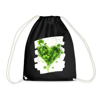 Saint-Patrick Shamrock Heart - Sac de sport léger - noir - Devant