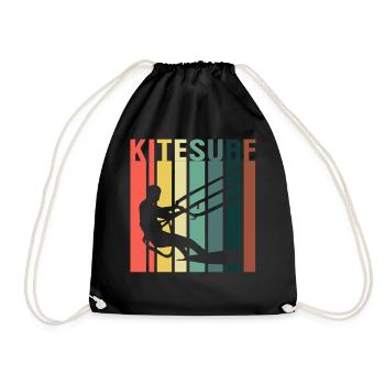 Kitesurfer Kiteboard Kitesurfing Kitesurf - Drawstring Bag - black - Front