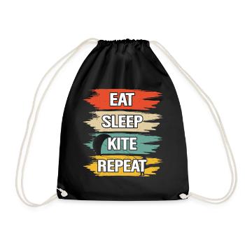 Kitesurfer Kiteboard Kitesurfing Kitesurf - Drawstring Bag - black - Front