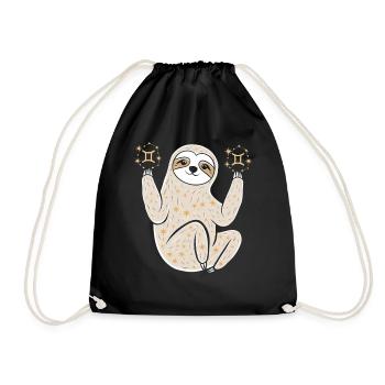 Gémeaux Zodiaque Paresseux Magique - Sac de sport léger - noir - Devant