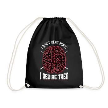 Neurosurgeon I Don't Read Minds I Brain Doctor - Drawstring Bag - black - Front
