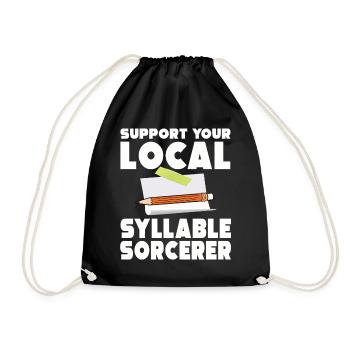 Syllabe Magicien Poésie Slam - Sac de sport léger - noir - Devant