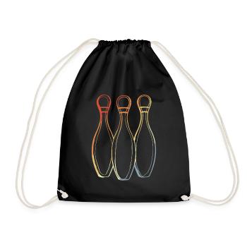 Bowling Sketch Retro Look - Drawstring Bag - black - Front