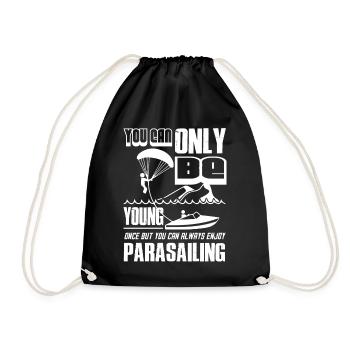 You Can Always Enjoy Parasailing - Drawstring Bag - black - Front