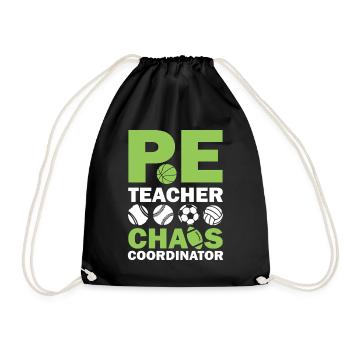PE teacher chaos coordinator - Turnbeutel - Schwarz - Vorne
