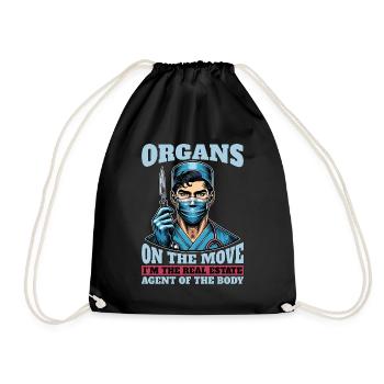 Transplant Surgery Organs On The Move Physician - Drawstring Bag - black - Front