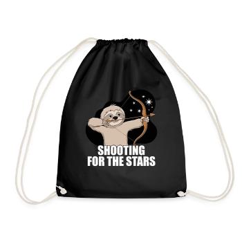 Sagittarius Zodiac Sloth Shooting For The - Drawstring Bag - black - Front