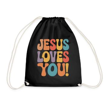 Jésus t’aime en disant chrétien - Sac de sport léger - noir - Devant