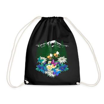 Forest Nature Spring Bee Bees Bumblebee - Drawstring Bag - black - Front