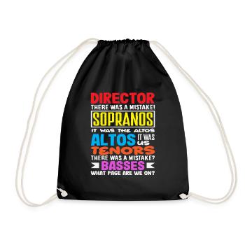 Musical Lover Fun Choral Voices Quotes - Drawstring Bag - black - Front