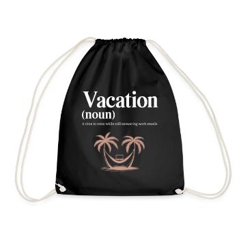 Urlaub (noun) – relaxation with work emails - Drawstring Bag - black - Front
