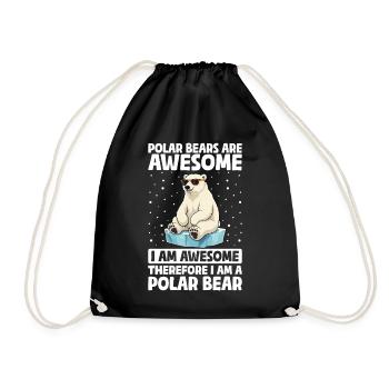 Polar Bears Are Awesome Marine Mammals Bear - Drawstring Bag - black - Front