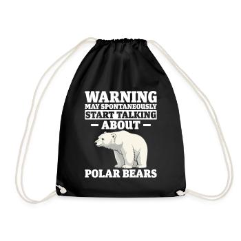 Funny Polar Bears Endangered Species Arctic - Drawstring Bag - black - Front