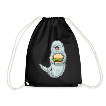 Dolphin Cheeseburger - Drawstring Bag - black - Front