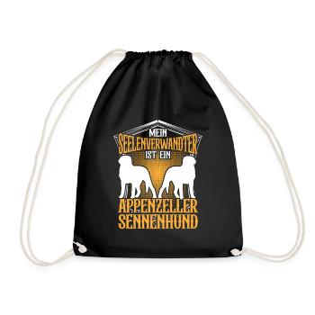 Appenzeller Mountain Dog is my soul mate - Drawstring Bag - black - Front
