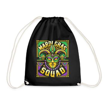 Mardi Gras Squad Maske Karneval Feier - Turnbeutel - Schwarz - Vorne
