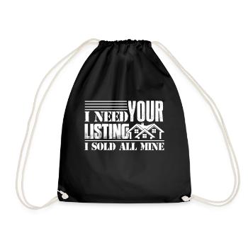 Real Estate Broker Proud Real Estate Broker - Drawstring Bag - black - Front