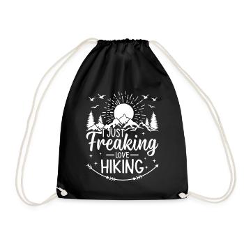 Outdoor Hiking Lover - I just freaking love Hiking - Drawstring Bag - black - Front
