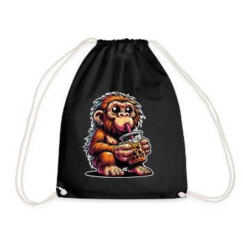 Thé à bulles de Néandertal - Sac de sport léger - noir - Devant