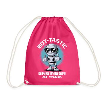 Ai Robotics Geek Tech Humor Robot - Drawstring Bag - fuchsia - Front