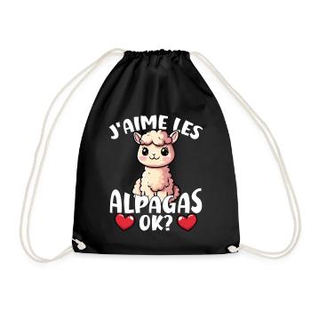 Ich mag Alpakas ok? Süßer Alpaka - Turnbeutel - Schwarz - Vorne