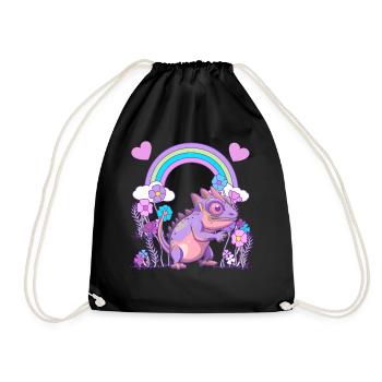 Lizard Dragon Dragon - Drawstring Bag - black - Front