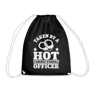 Taken By A Correctional Officer Funny Wife - Drawstring Bag - black - Front